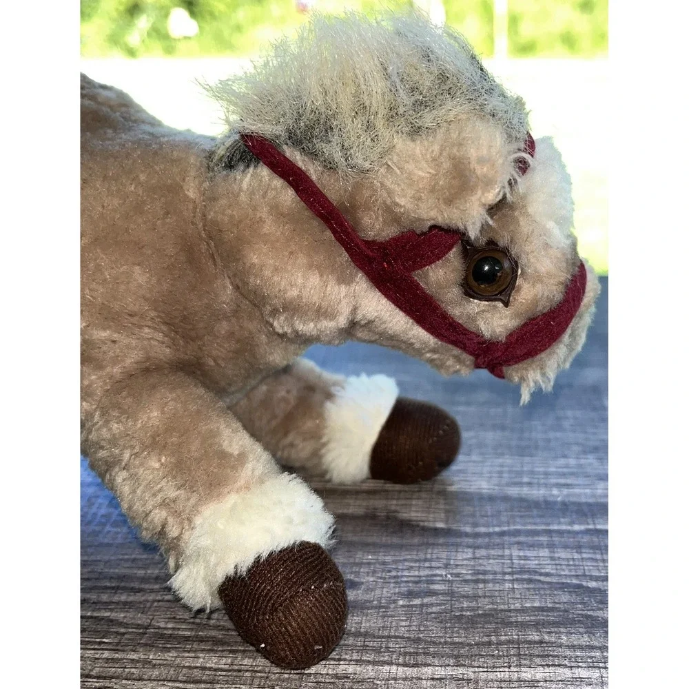 1999 Plushland Horse Pony Plush Stuffed Animal Tan Light Brown & White